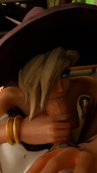 3d blowjob gency genji halloween hand_on_penis mercy miftansfw overwatch witch_mercy