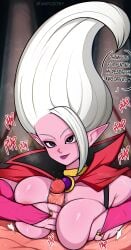 1boy 1girls dabura dialogue dr._arinsu dragon_ball dragon_ball_daima flirting handjob handjob_while_paizuri holding_breast npczoey paizuri partial_male pink_skin plap pointy_ears smirk straight sweat sweatdrop talking white_hair