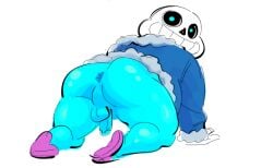 ass balls flaccid male male_only on_hands_and_knees pantsless penis posduroo sannes sans skeleton solo solo_male undertale