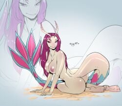 absurd_res anthro anthrofied areola ass breasts female generation_3_pokemon hair hi_res long_hair milotic nintendo nipples nude pokemon pokemon_(species) pokemorph qrichy solo