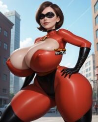 1female 1girls ai_generated big_breasts brown_hair brunette disney elastigirl female_only helen_parr kw0337 solo solo_female tagme the_incredibles white_female