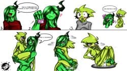 blush condom genderbend genderbent heart lime_(sprunki) owakcx_(sprunki) sprunki vineria_(sprunki) wholesome