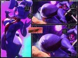 1boy1girl 3d big_ass big_breasts bonfie_(cryptia) bonnie_(cally3d) bonnie_(fnaf) comic dash23 english_text fazclaire's_nightclub five_nights_at_freddy's fredina's_nightclub sex sfm source_filmmaker straight vaginal_penetration