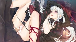 1boy 1girls bishoujo_mangekyou blush bondage breasts censored clothing cum cum_in_pussy cum_inside cumdrip defloration dress fangs female game_cg gothic hair_ribbon happoubi_jin kagamino_kirie kagarino_kirie long_hair male nipples no_bra open_clothes open_mouth orgasm panties penis pussy rape red_eyes rope sex silver_hair straight tied_hair twintails underwear vaginal_penetration vampire