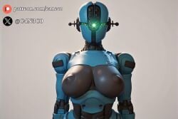 ai_generated assaultron black_body black_nipples c4n3c0 fallout_4 female large_breasts robot robot_girl solo