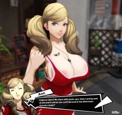 1girls 3d ann_takamaki areolae htr18 looking_at_viewer persona_5 pesona smile tagme