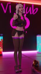 artist_name cosplay fortnite fox_ears fox_zapping high_heels looking_at_viewer marigold_(fortnite) skimpy_outfit standing