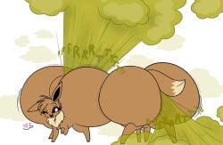 anthro ass eevee eeveelution fart fart_fetish fat_ass green_fart heyphatty huge_ass hyper_ass love nintendo pokemon pokemon_(species) tail thin_legs very_big_butt wink