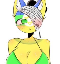 1girls bikini blush cat_ears countryhumans countryhumans_girl countryhumans_oc female kak0yt0_chel kak0yt0_ŋñ nnsha_(kak0yt0_ŋñ) sfw solo tagme