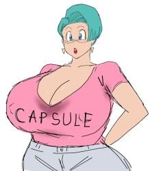 breasts_bigger_than_head bulma_briefs bulma_briefs_(gt_saga) dragon_ball dragon_ball_gt female huge_breasts milf momiji_(artist) tagme twitter_link