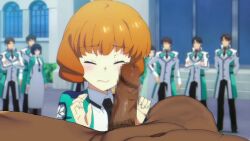 2d 2d_animation after_ejaculation after_fellatio after_oral animated anime_style blowjob blush cum cum_drinking cum_in_mouth cum_inside cum_on_tongue cum_string cumdrip cumshot cumshot_in_mouth dark-skinned_male drinking_cum edit ejaculation ejaculation_in_mouth embarrassed erection fellatio female gokkun green_eyes handjob hi_res highres licking licking_lips licking_penis long_video longer_than_30_seconds longer_than_one_minute mahouka_koukou_no_rettousei nakajou_azusa necktie open_mouth oral oral_sex orange_hair penis pink_lips saliva saliva_string school_uniform shorter_than_two_minutes sound sucking sucking_penis third-party_edit tongue tongue_job tongue_out tongue_swirl vacuum_blowjob vacuum_fellatio veins veiny_penis video