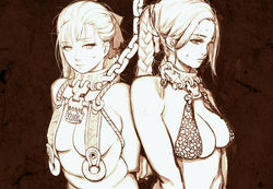 2girls auction bianca_whitaker bondage captured chains chubby clothing collar dragon_quest dragon_quest_v femsub flora_(dragon_quest) for_sale high_resolution looking_at_viewer mama_(artist) medium_breasts monochrome multiple_girls multiple_subs nera_briscoletti plump price price_tag sale slave small_breasts