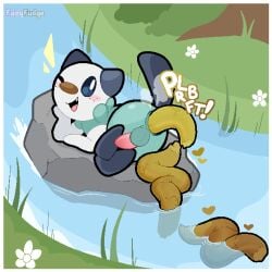 1:1 anus ass backsack balls blue_eyes blush blush_stickers border erection excessive_feces fairyfudge fart feces generation_5_pokemon genitals heart_symbol hi_res hyper_feces hyper_scat looking_at_viewer looking_back lying male male_pooping nintendo on_side one_eye_closed open_mouth open_smile oshawott outside penis pink_penis pokemon pokemon_(species) pooping_into_water presenting presenting_hindquarters rear_view river scat semi-anthro smile solo sound_effects vowelless vowelless_sound_effect whisker_spots white_border wink winking_at_viewer