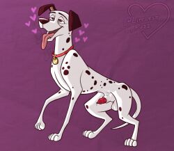 101_dalmatians 2023 4_toes ahe_gao anatomically_correct anatomically_correct_genitalia anatomically_correct_penis animal_genitalia animal_penis balls black_markings bodily_fluids brown_eyes canid canine canine_genitalia canine_penis canis collar collar_tag dalmatian digital_drawing_(artwork) digital_media_(artwork) disney domestic_dog feet feral feral_only genital_fluids genitals heart_symbol hearts_around_head hi_res knot knot_in_sheath knotted_penis leaking_precum lidded_eyes littlestfuzz looking_pleasured male male_feral mammal markings paws penis pongo precum presenting presenting_penis quadruped raised_paw sheath solo spots spotted_body teeth toes tongue tongue_out white_body