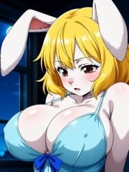 1girls ai_generated animated animation anthro big_breasts blonde_hair carrot_(one_piece) clothing female female_only furry_female grabbing_own_breast mp4 night one_piece solo steamy_breath tagme video vilievans white_body