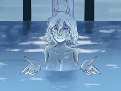 aria_bruja blonde_hair bunny_ears bunny_girl furry furry_ears kendomurft kendy_(kendomurft) latam_virtual_youtuber naked naked_female no_sex pool poolside purple_eyes water without_clothes