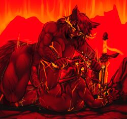 1futa 1futa1girl 1girls 2023 anal anal_rape anal_sex blood body_scars bondage breasts broken_horn chains clariarikari colored demon_girl demon_horns female futa_on_female futanari horn_breaking horns kemonomimi lip_piercing medial_ring muscular_futa original_characters pain penis pussy rape raped restrained restrained_arms rough_sex sword tail_around_neck tears wolf_ears wolf_girl wolf_tail