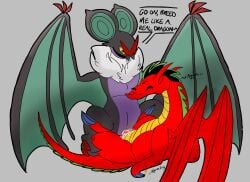 1boy 1girls absurd_res american_dragon:_jake_long belly bodily_fluids breed claws closed_eyes cowgirl_position crossover cum cum_in_pussy cum_in_vagina cum_inside dialogue disney dragon duo eastern_and_western_character female female_on_top female_penetrated feral from_front_position fur furaffinity furaffinity_logo generation_6_pokemon genital_fluids green_spikes grey_body hi_res jake_long male male/female male_penetrating male_penetrating_female mythological_creature mythological_scalie mythology nintendo noivern on_bottom on_top penetration pokemon pokemon_(species) purple_belly red_body scalie sex simple_background speech_bubble spread_wings text vaginal_fluids vaginal_penetration white_body white_fur wings wyrmling_(artist) yellow_belly