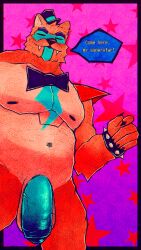 animatronic anthro bear five_nights_at_freddy's five_nights_at_freddy's:_security_breach genitals glamrock_freddy hi_res humanoid_genitalia machine male male/male mammal pecs robot scottgames solo steel_wool_studios theanzelart