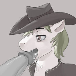 braeburn braeburn_(mlp) cowboy_hat cum earth_pony equine eyebrows fellatio fellatio_from_feral friendship_is_magic fur gay green_hair hat horse human_on_feral kevinsano male male_on_feral male_only monochrome multiple_males my_little_pony open_mouth oral oral_sex pony sex tongue yaoi zoophilia