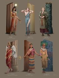 aphrodite_(greek_mythology) artistic_nude artistic_nudity aztec_mythology breasts breasts_out deity diverse_harem diversity egyptian egyptian_female egyptian_mythology european_female european_mythology freya_(norse_mythology) freyja freyja_(norse_mythology) greek greek_female greek_mythology half-dressed hathor_(egyptian_mythology) hindu_mythology hinduism indian indian_female ishtar_(mesopotamian_mythology) mesopotamian_mythology mexican mexican_female middle_eastern middle_eastern_female monster_girl multiple_arms mythology mythology_rarepair national_personification no_artist no_source norse_mythology parvati_(hinduism) public_domain religion wings xochiquetzal