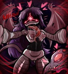 absolute_solver alternate_form aroused bared_teeth bat_wings black_body bodily_fluids body_horror breasts death_by_snu_snu dialogue diddlydooter1 digital_drawing_(artwork) digital_media_(artwork) doll_(murder_drones) drooling excessive_drooling excessive_saliva fangs female female_focus female_only flesh_creature flirting flirting_with_viewer genitals glitch_productions glowing glowing_eyes grey_body hair heart_symbol hearts_around_head hi_res horror_(theme) humanoid in_heat long_hair long_tongue looking_at_viewer machine membrane_(anatomy) membranous_wings metal metallic_body monster monster_tail murder_drones mutation navel nightmare_fuel nipples open_mouth partially_translated pink_nipples pupils purple_hair raised_arms red_nipples red_tail red_text red_wings robot robot_humanoid russian russian_text saliva saliva_string screen screen_face sharp_teeth simple_background small_breasts solo solo_female symbol symbol-shaped_pupils tail tail_mouth teeth text thick_thighs threatening tongue transformation translation_check translation_request undead unusual_anatomy unusual_pupils unusual_tail vampire vulva white_body wide_hips wings worker_drone zombie