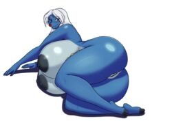 2016 anthro anthrofied anus ass big_breasts big_butt big_thighs breasts deadpliss female hair huge_breasts huge_butt hyper ipan keiko_(deadpliss) looking_at_viewer nintendo nipples nude pokémon_(species) pokémorph pokemon pose pussy rear_view red_eyes samurott simple_background solo thick_thighs video_games voluptuous white_background white_hair wide_hips