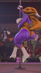 3d anthro armwear ass bandai_namco being_watched big_breasts big_butt black_hair black_sclera blue_body blue_eyes blue_scales bottomwear bovid bovine bow_tie breasts brown_body brown_fur brown_hair bunny_costume canid canine cattle cattle_(petruz) cigar cleavage clothed clothing cobra cobra_(petruz) costume dancing digimon digimon_(species) digital_media_(artwork) dress_shirt elbow_gloves facial_piercing female fluffy fluffy_tail fox fur gloves green_body green_scales group hair hand_wraps handwear hi_res holding_glass holding_object horn international_renamon_appreciation_month jacket latex latex_armwear latex_clothing latex_legwear leather leather_clothing leather_jacket leather_topwear legwear looking_at_another looking_at_viewer male mammal multicolored_body multicolored_fur nose_piercing nose_ring orange_body orange_fur orange_scales pants petruz_(copyright) piercing pole pole_dancing purple_latex renamon reptile ring_piercing scales scalie shirt skimpy_dress smile snake snake_(petruz) source_filmmaker_(artwork) strip_club stripper stripper_pole tail thevestige thick_thighs tongue tongue_out topwear warfare_machine warfare_renamon white_body white_fur wraps yellow_body yellow_eyes yellow_fur