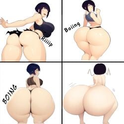 ai_generated big_ass big_butt bubble_ass bubble_butt comic expansion expansion_sequence huge_ass huge_butt jirou_kyouka my_hero_academia thick_ass thick_thighs