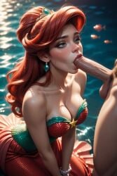 ai_generated ariel ariel_(the_little_mermaid) blowjob blowjob_face