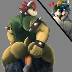 1:1 2024 2boys anal anal_sex anthro anthro_on_anthro ass balls bowser canid canine canis clothing collar duo erection fluffywuffy fur furry furry_only gay gay_sex genitals hat headgear headwear heart_symbol hi_res horn humanoid jewelry koopa male male/male male_penetrated male_penetrating male_penetrating_male mammal mario_(series) muscular muscular_anthro muscular_male nintendo nude penetration penile penis scalie sex smile spikes tail teeth tongue tongue_out vein veiny_penis wolf