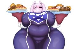 absurd_res anthro areola belly big_breasts blush bodily_fluids boss_monster_(undertale) bovid breasts caprine clothing comic cover cover_art cover_page digital_media_(artwork) explicit female fur genitals hi_res horn huge_breasts huge_hips huge_thighs hyper hyper_breasts lactating mammal mature_female neo_geppetto nipples obese obese_anthro obese_female over_weight overweight overweight_anthro overweight_female pussy slightly_chubby slightly_chubby_female solo thick_thighs tight_clothing toriel undertale undertale_(series) weight_gain white_body white_fur wide_hips