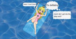 blonde_hair drowning female floatie kisekae kisekae_2 nintendo one-piece_swimsuit panicking princess_peach super_mario_bros. swimsuit uw-78_explorer