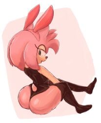 amy_rose bunny_ears bunny_hair_ornament furry leotard robobodraws sega sonic_(series) sonic_the_hedgehog_(series) thighhighs