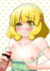 akaoni censored clothing cum handjob kingma penis pretty_cure red_oni small_breasts smile_precure straight yayoi_kise