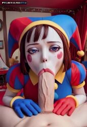 3d_(artwork) ai_generated ass ass_focus blowjob blowjob_face circus clown_girl doggy_style from_behind glitch_productions pomni pomni_(the_amazing_digital_circus) redkitty tagme the_amazing_digital_circus video