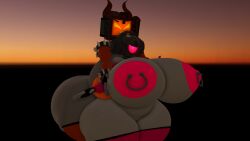 big_ass big_breasts chubby_female nipple_piercing rojo84 rojo_parasito skibidi_toilet speaker-girl speakerwoman_(skibidi_toilet) touching_breasts tv_woman_(skibidi_toilet) woman_of_destruction