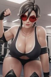 big_breasts goth goth_girl gym gym_clothes league_of_legends plump_breasts sentinel_vayne thick_thighs vayne