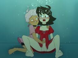 aquaglubs femboy_on_female masturbation tagme underwater