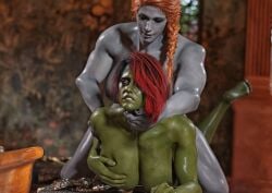 3d big_breasts breasts brynhildr93 female femsub from_behind futa_on_female gamora green_skin guardians_of_the_galaxy guardians_of_the_galaxy_(game) implied_futanari implied_penetration lady_hellbender marvel