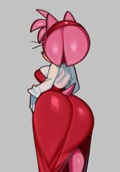 amy_rose ass ass_focus back breasts dress female fiinel solo solo_female sonic_(series) sonic_the_hedgehog_(series) tail