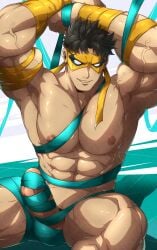 abs balls bara biceps big_balls big_penis erection iron_fist iron_fist_(marvel_rivals) kuroshinki lin_lie male male_nipples male_only manly marvel marvel_comics marvel_rivals muscular_male nipples pecs penis