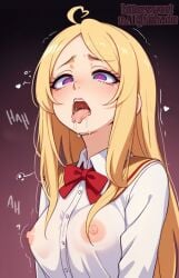 1girls ahe_gao ahe_gao ai_generated bittersweetnaightshade blonde_hair drooling forced_orgasm hypnosis hypnosis long_hair nipple_bulge nipples_visible_through_clothing panting school_uniform schoolgirl spontaneous_orgasm teenager tremble_spikes trembling uncontrolled_orgasm