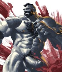 abs balls bara battle_demon biceps big_balls big_penis capcom erection male male_nipples male_only manly muscular_male nipples nude pecs penis street_fighter street_fighter_6 zangief