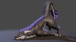 16:9 alym alym_(artist) aquatic_dragon ass_up claws dragon feral genitals hi_res horn lying male marine mythological_creature mythological_scalie mythology on_front penis raised_tail scalie solo tail tapering_penis tongue tongue_out widescreen wingless_dragon