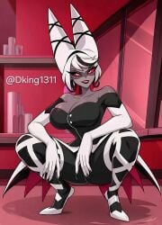 1girls absurd_res ai_generated artist_name ballerina beehive_hairdo black_lips breasts carmilla_carmine clothed clothing demon demon_girl dking1311 female female_only grey_body hazbin_hotel hi_res high_quality high_resolution highres hips large_breasts latina looking_at_viewer milf red_sclera sexy sexy_body sexy_pose squatting tall_female thick thick_thighs thighs vivienne_medrano vivziepop white_hair widowed_milf