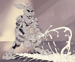 anthro big_feet big_penis bodily_fluids bunnymund clothing cum dreamworks dreamworks_animation easter_bunny easter_bunny_(rise_of_the_guardians) ejaculation excessive_cum excessive_genital_fluids feet genital_fluids genitals hi_res huge_cock hyper hyper_genitalia hyper_penis insaneeighteen lagomorph leather leather_clothing leporid male male_only mammal masturbation monochrome muscular muscular_male open_mouth orgasm paramount_pictures penis rabbit rise_of_the_guardians solo solo_male