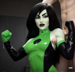 ai_generated armpit_sex bodysuit femdom green_skin kim_possible shego