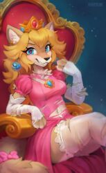 big_breasts breasts female furry mario_(series) princess_peach tagme thick_thighs waspsalad wide_hips