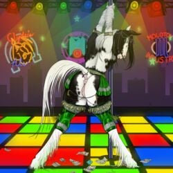 1girls anthro anus armband ass clothes dancing dr_nowak equine female fetlocks from_behind hooves horse leg_band mammal money pussy skirt solo tail